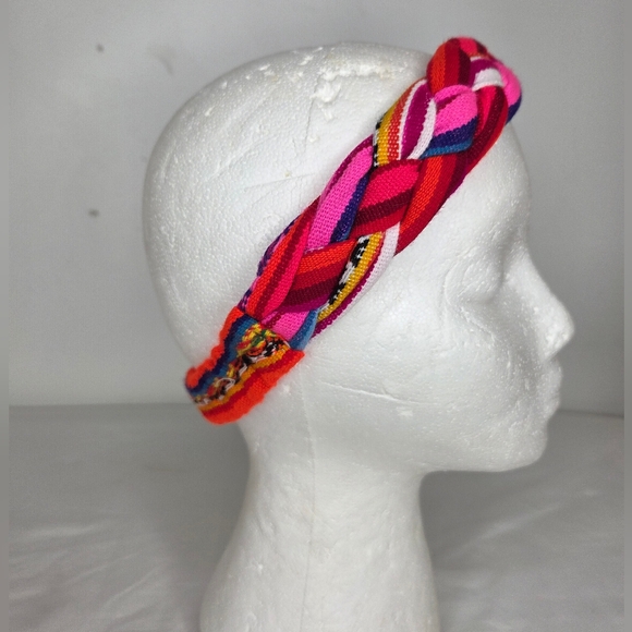 GiuliA OS Headband Vibrant Multicolor Braided From Peruvian Artisans-Reversible - Picture 7 of 12